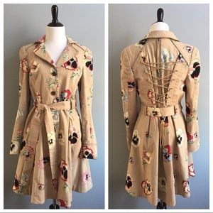 Elevenses Pansy Floral Trench Coat